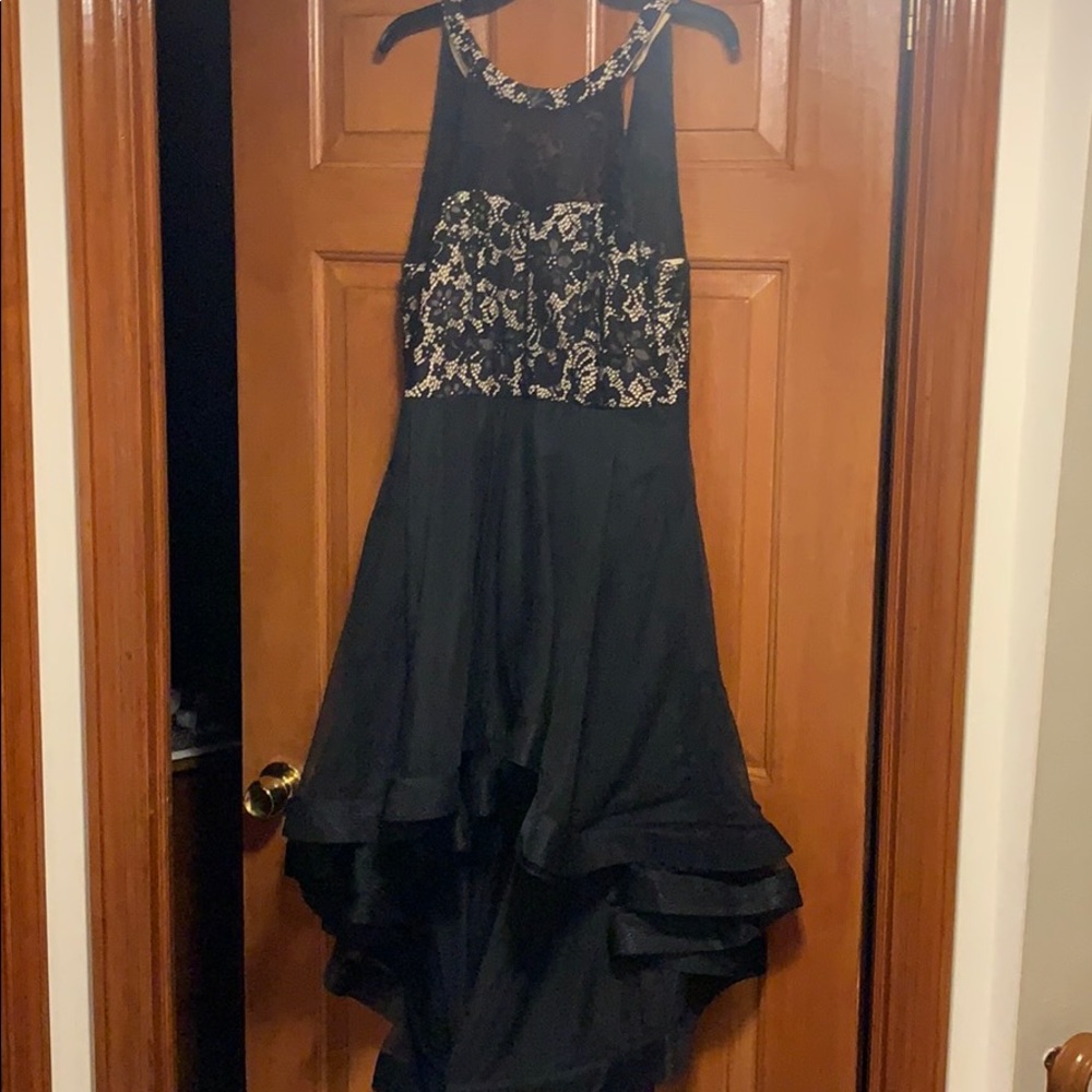 High Low Tan/Black Dress